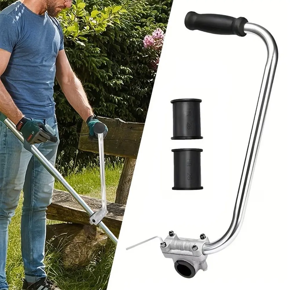 Garden Mower Handle Tool, Stainless Steel Trimmer Handle, Ergonomic Long Handle for Lawn Edger, Durable Garden Equipment Accessory