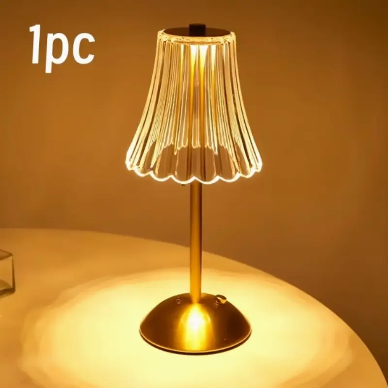 Adjustable LED Table Lamp, Geometric Desktop Lighting, Three-Tier USB Charging Touch Sensor, Brushed Finish, Bedroom, Holiday, Sports Theme