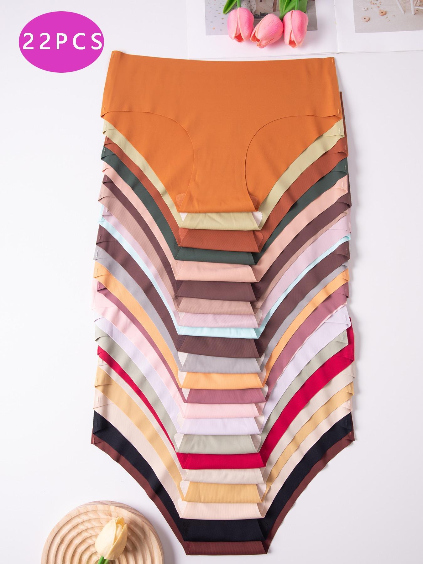 Women's Plain / Leopard Print Seamless Briefs, Multicolor Elegant Soft Comfy Breathable Panties for Daily Wear, Underwear for All Seasons, Daily Casual Underwear