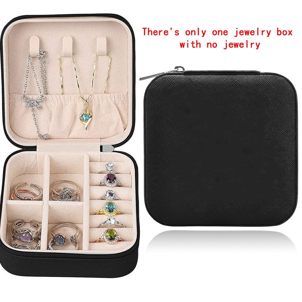 Jewelry Storage Box, 1 Count Letter Pattern Jewelry Organizer with Zipper & Flip Design, Cosmetics Storage Box for Travel & Home, Jewelry Storage Unit