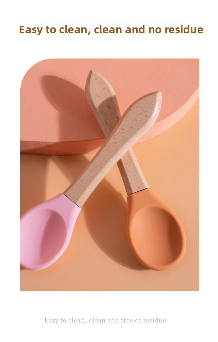 SoPets Pet Food Spoon Silicone Cat Feeding Scoop for Wet Food Canned Food with Wooden Handle Safe Dishwasher Friendly Pet Supplies Automatic Feeder Accessories