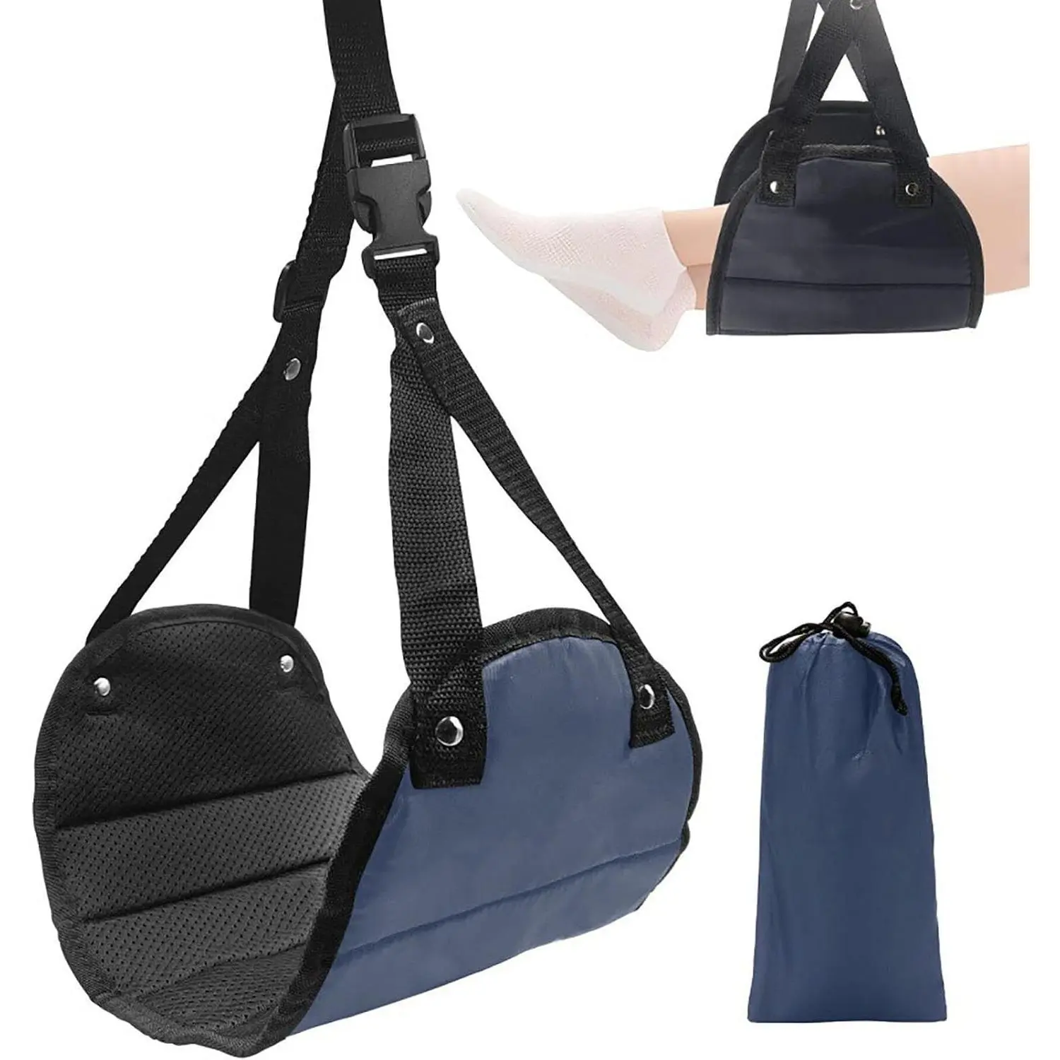 Airplane Travel Footrest Hammock - Portable Feet Hammock for Plane, Office & Home Use