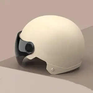 Unisex Classic Casual Style Half Helmet - 29*25*23cm, Fine Workmanship, Firm Outer Shell, Warm Inner Padding, Cold-Proof All-Season Headgear for Electric Bikes & Motorcycles