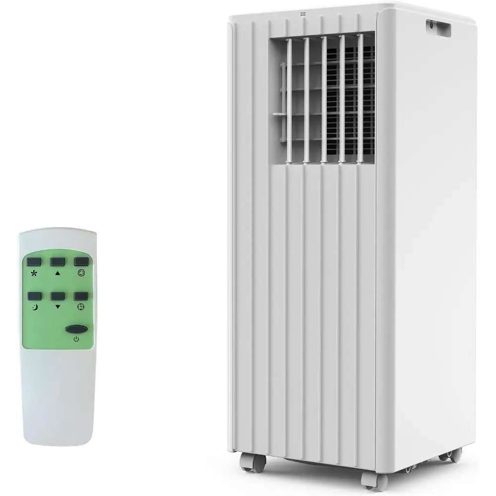 8000 BTU Floor Portable Air Conditioner - 3-in-1 Residential Cooling Unit with Dehumidifier, Fan Mode, Remote Control, 24-Hour Timer, Easy Installation Kit, Hose, Quiet Energy Saving for Bedrooms, Home Offices, Small Living Rooms Up to 350 sq. ft.