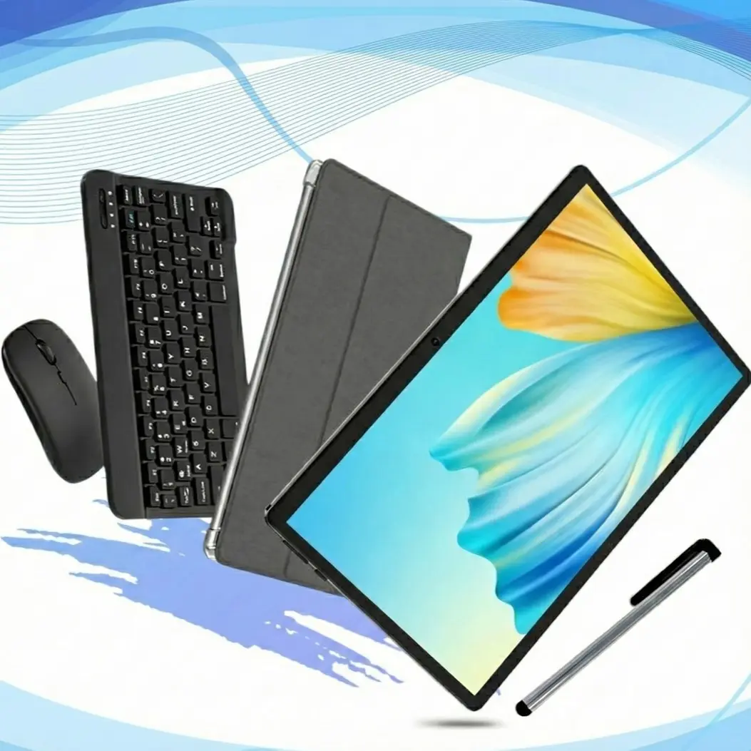 10.1-Inch Android Tablet, 3+64GB RAM, High Resolution Screen, Gaming & Office Use, Includes Keyboard, Stylus, Mouse, Perfect Gift, Android Tablet Computer