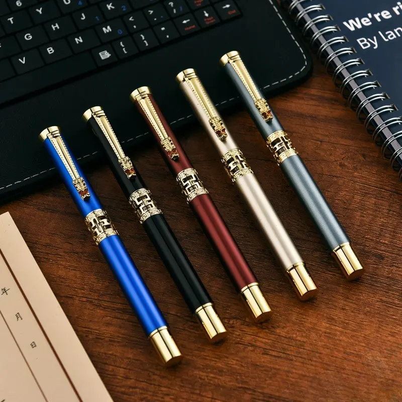 2026 Back to School Dragon Head Hollow Metal Rollerball Gel Pen, Premium Smooth Black Ink Executive Signature Neutral Pen, Unique Retro Design Refillable Writing Pen, Ideal School Office Gift for College Students, Teachers & Business Professionals