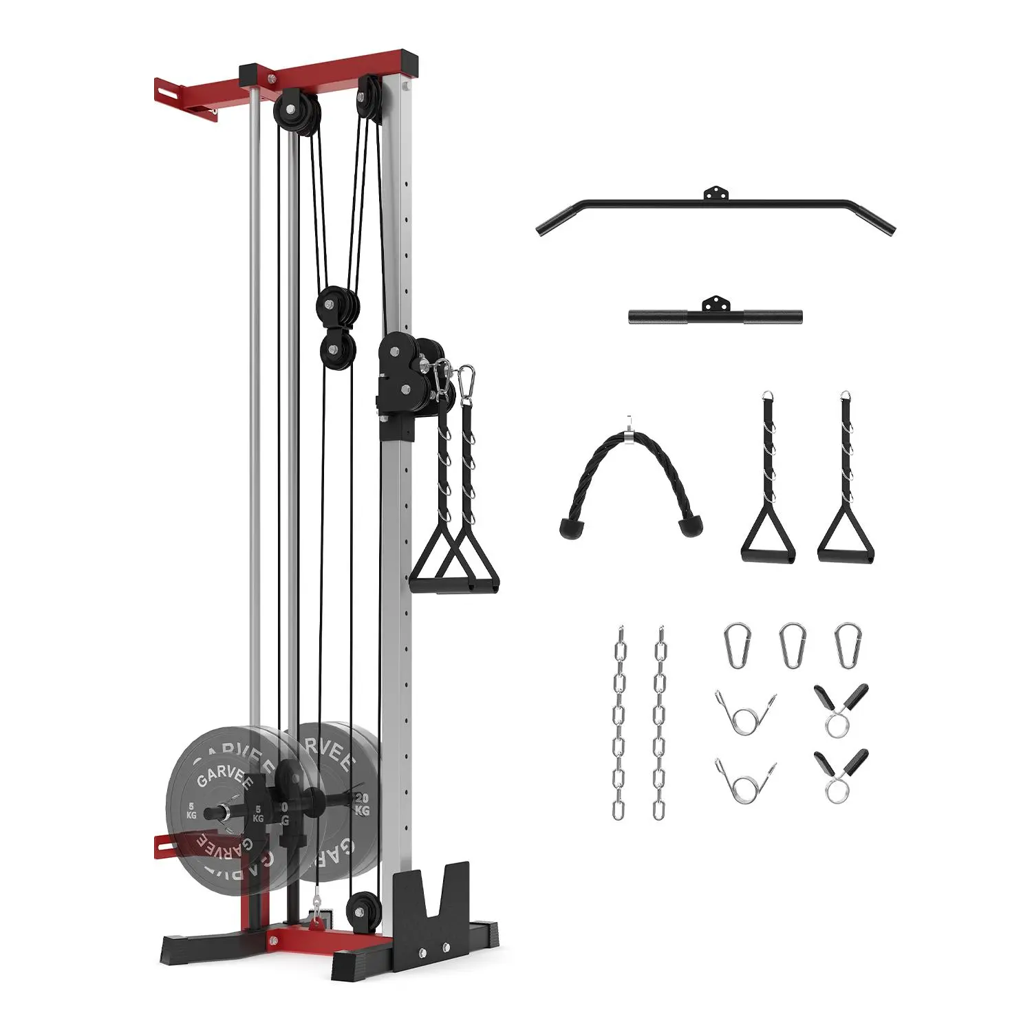 Dual Pulley Wall Mounted Cable Machine for Home Gym – 19 Adjustable Positions, 400lbs Capacity, Multifunctional Strength Training Equipment with LAT Pulldown, Cable Crossover – Full Body Workout Station
