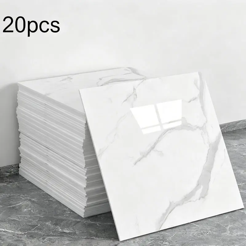 20 pieces of marble veneer wall panels, waterproof PVC shower wall panels, self-adhesive tiles for wall installation, suitable for bathrooms, kitchens and bedrooms, Peel and Stick Panels for Walls