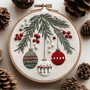 Christmas pattern hand-embroidery DIY material package set, equipped with an English guide and instruction manual, is particular