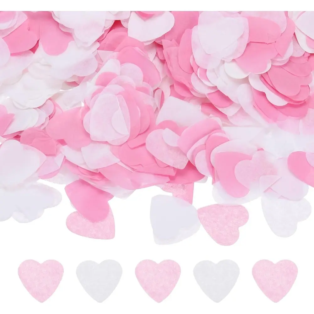 30g Heart Shaped Confetti, Dual Tone, Colorful Paper Scraps, Ideal for Weddings, Crafts, Valentine's Day Decorations