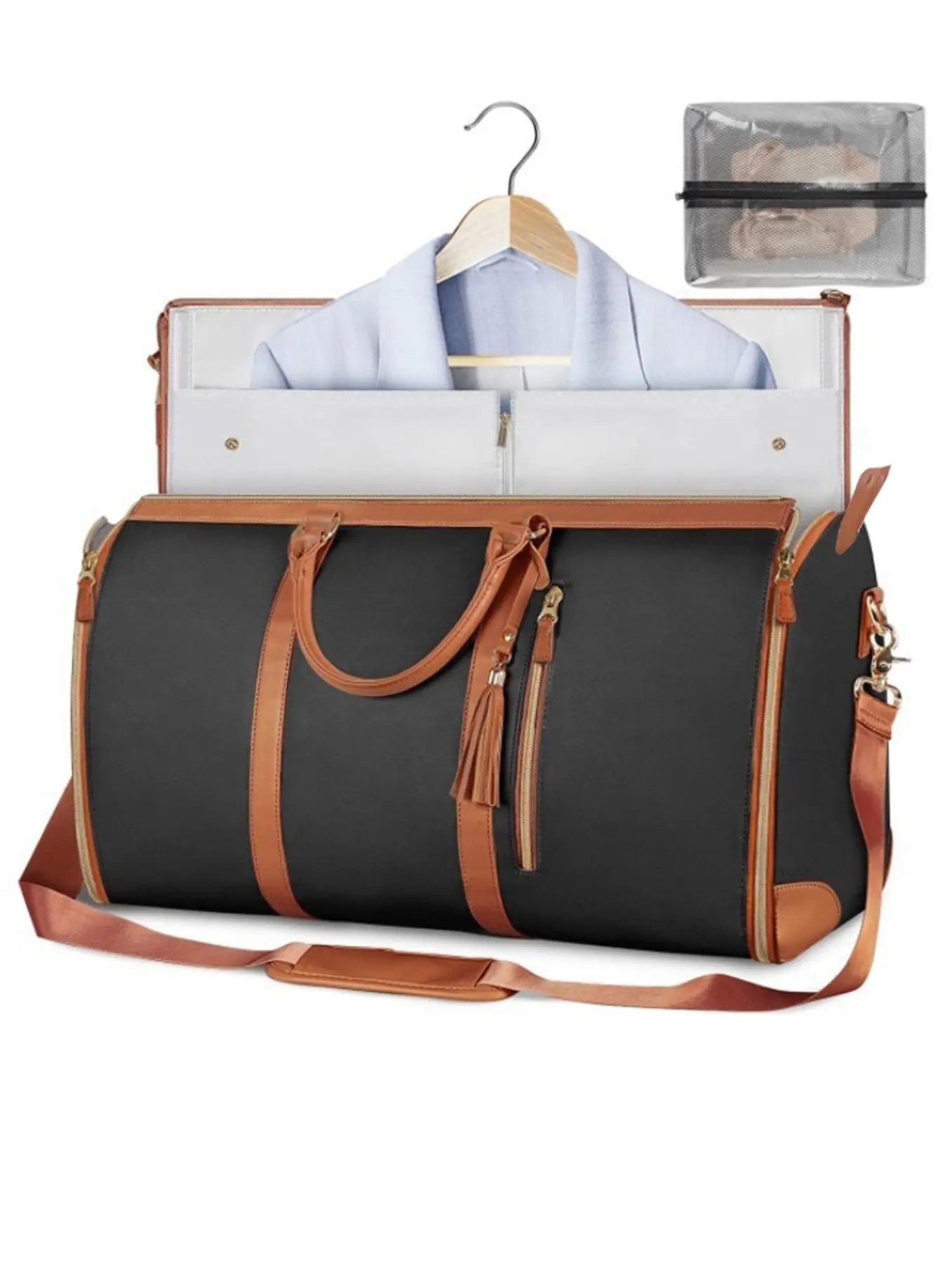 PU Leather Large Capacity Travel Set, Dry Wet Separated Gym Bag, Business Handbag, Lightweight Storage Tote, All Seasons