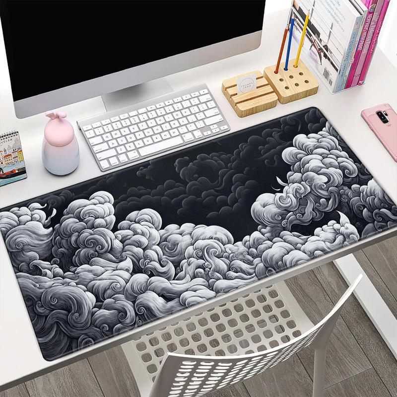 Cloud Pattern Mouse Pad, Rectangle Gaming Mouse Pad, Office Desk Keyboard Mat for Home Office Desk, Non-Slip Rubber Base Mousepad for Gaming