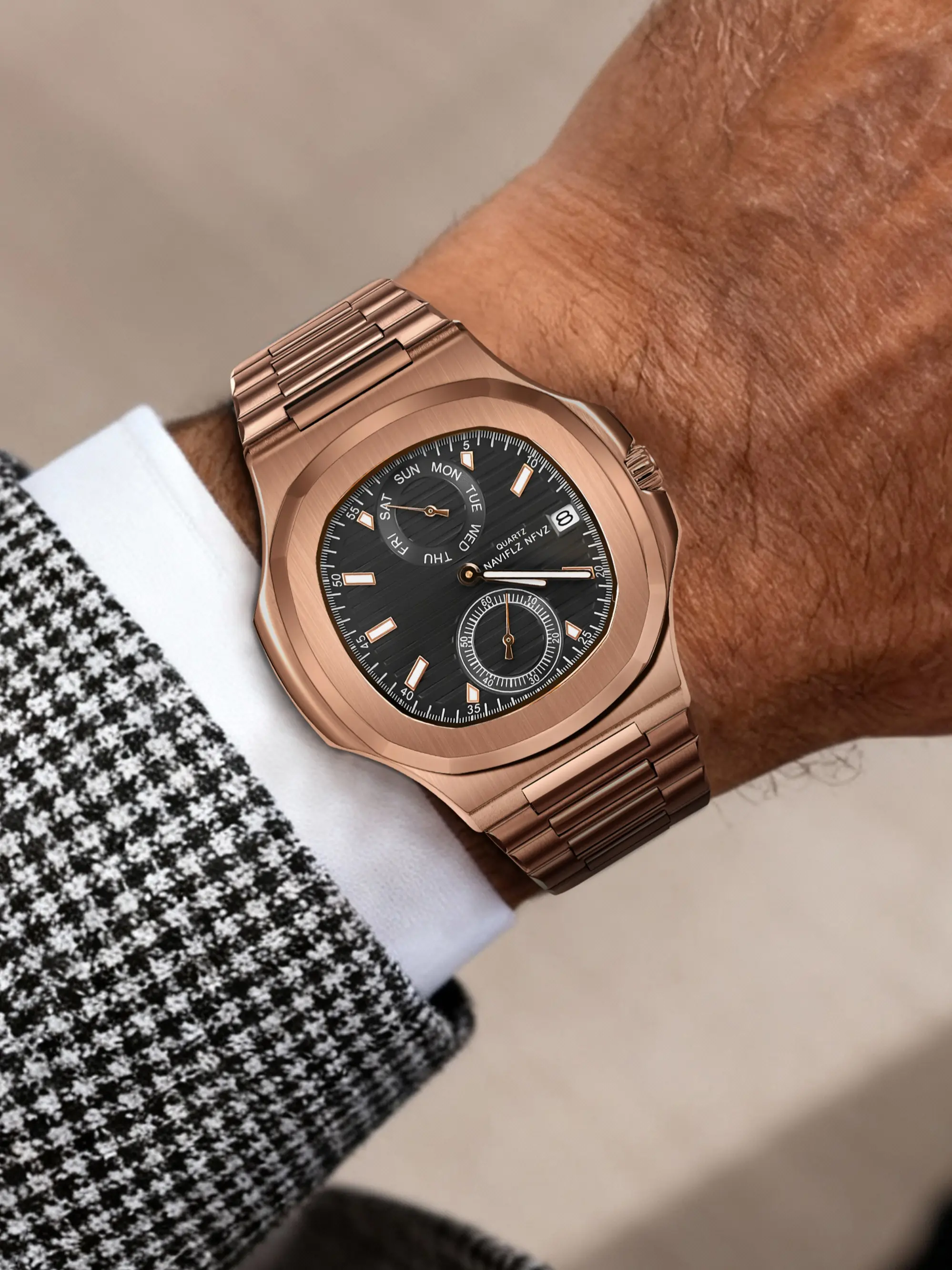 New NAVIFLZ NFVZ 40MM men's watch for 2026, imported quartz movement, business and leisure style, classic and popular, loved by men as a gift, brand gift box