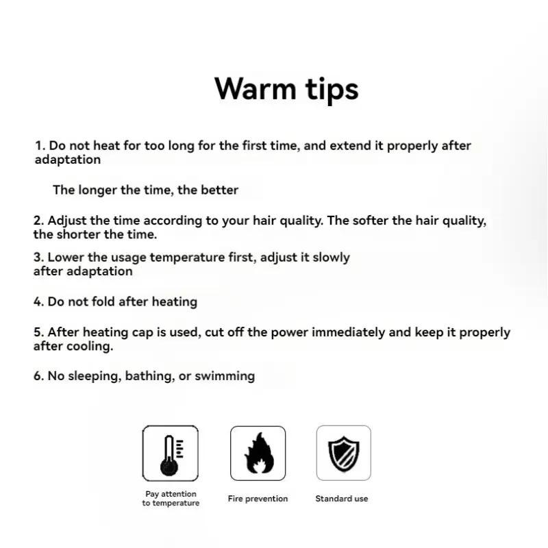 Hair Care Heating Cap, Adjustable-Temperature Steam Cap for Deep Conditioning Hair Treatment, Adjustable Hair Bonnet, Ideal Winter Gift for Girlfriend