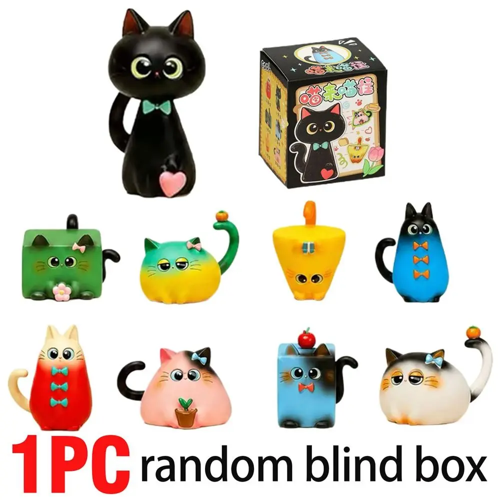 Meow Meow Blind Box Cat Figurines, Cute Resin Cat Collectible Toys, Kawaii Mini Cat Statues for Desk Decor, Adorable Fantasy Cat Figures for Girls, Students & Cat Lovers, Birthday, Halloween, Christmas, Valentine's Day Gifts