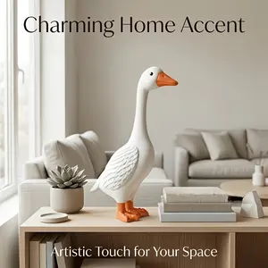 Weather Resistant Resin Goose Garden Statue, Outdoor Porch Decor, Ideal for Yard, Lawn, Farmhouse, and Garden Decoration