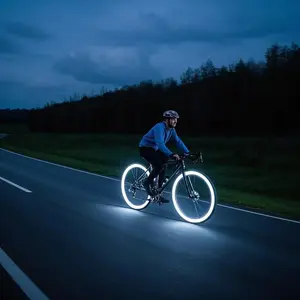 1 sheet/10 pieces of bicycle rim reflective stickers, high-visibility curved PVC reflective stickers, strong self-adhesive waterproof backing, safety warning stickers for night biking and motorcycling