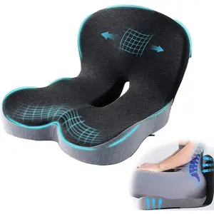 Seat Cushion for Truck Driver, Memory Foam Truck Seat Cushion with Adjustable Strap – Ergonomic Back Support & Sciatica Relief for Long Drives, Semi Truck Accessories
