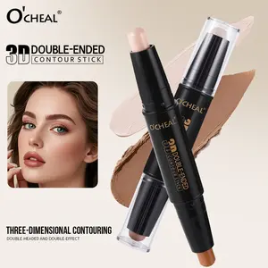 Double-Ended 3D Contour Stick, Natural Look, Sweatproof & Waterproof, Long-Lasting 24 Hours, 1 Piece Makeup Tool