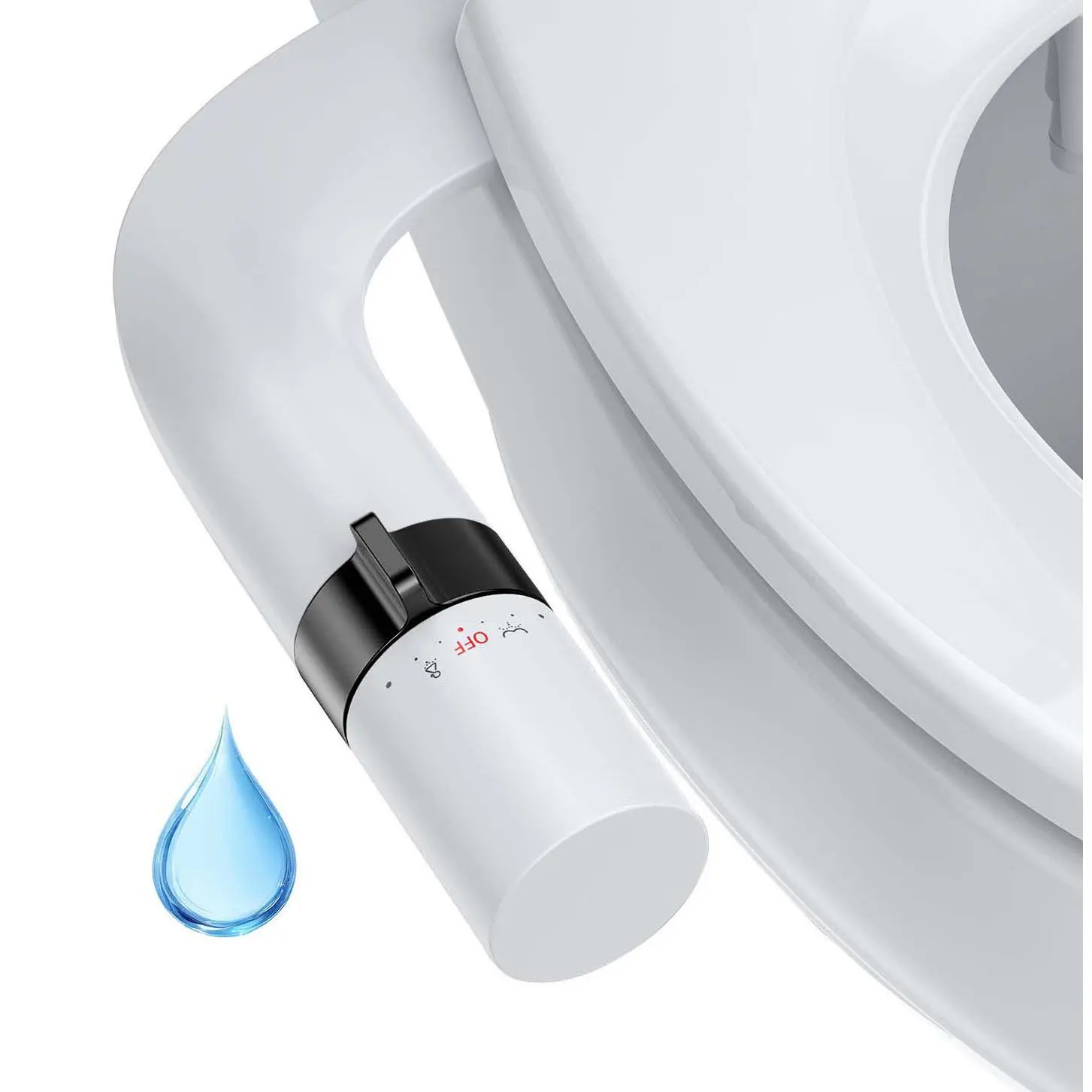 【Garvee】Slim Bidet Attachment for Toilet, Rear Wash Toilet Seat Attachment, Hygienic Bidet for Feminine Wash, Bidet Toilet Seat Attachment with Water Pressure Control and Self-Cleaning Dual Nozzles