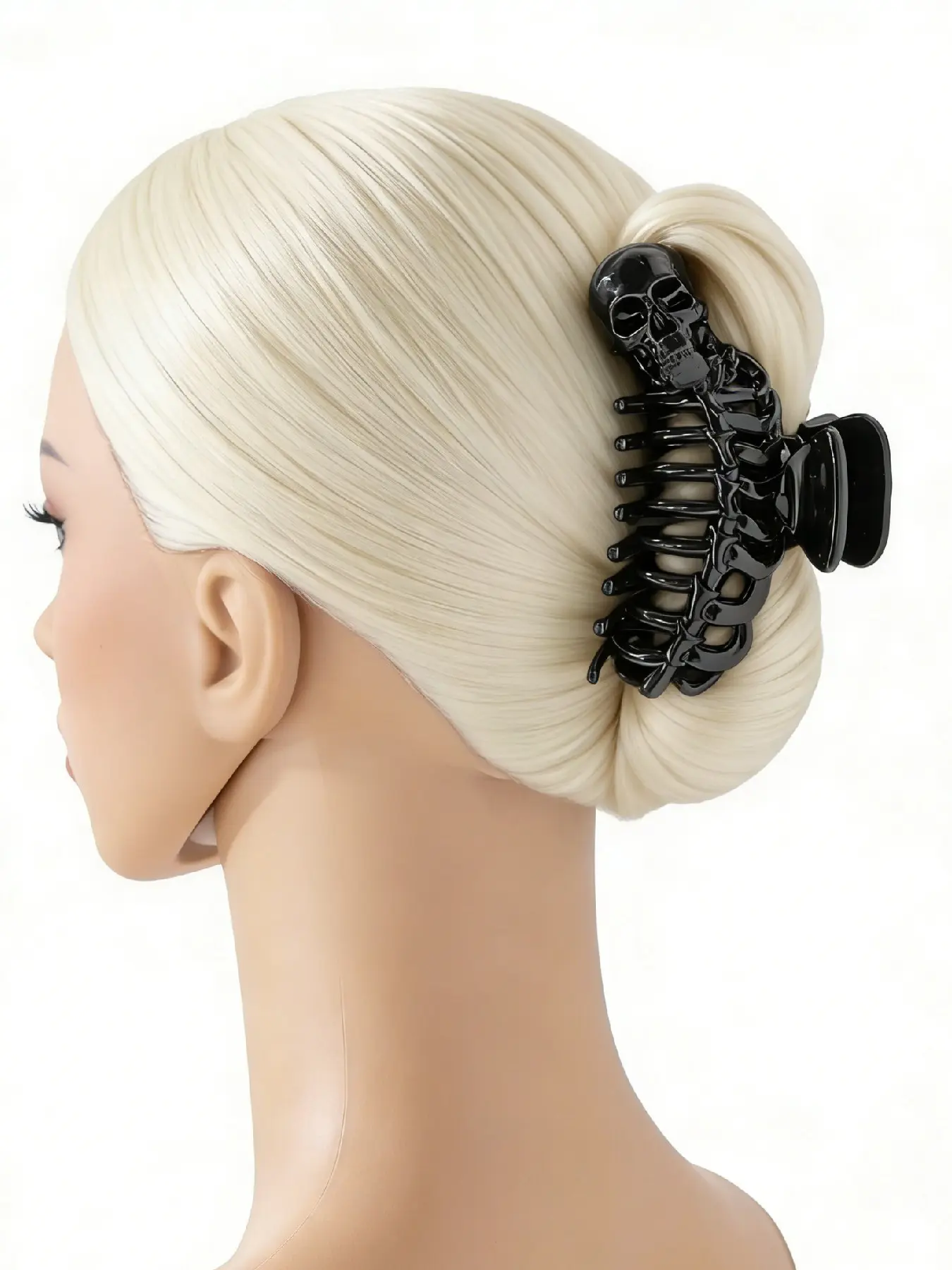 Gothic Punk Skull Hair Claw Clip, Claw Hair Clips, Edgy Hair Clip, Large Anti-Slip Ponytail Holder, Halloween Party Accessory, Witch, Suitable for Women and Girls