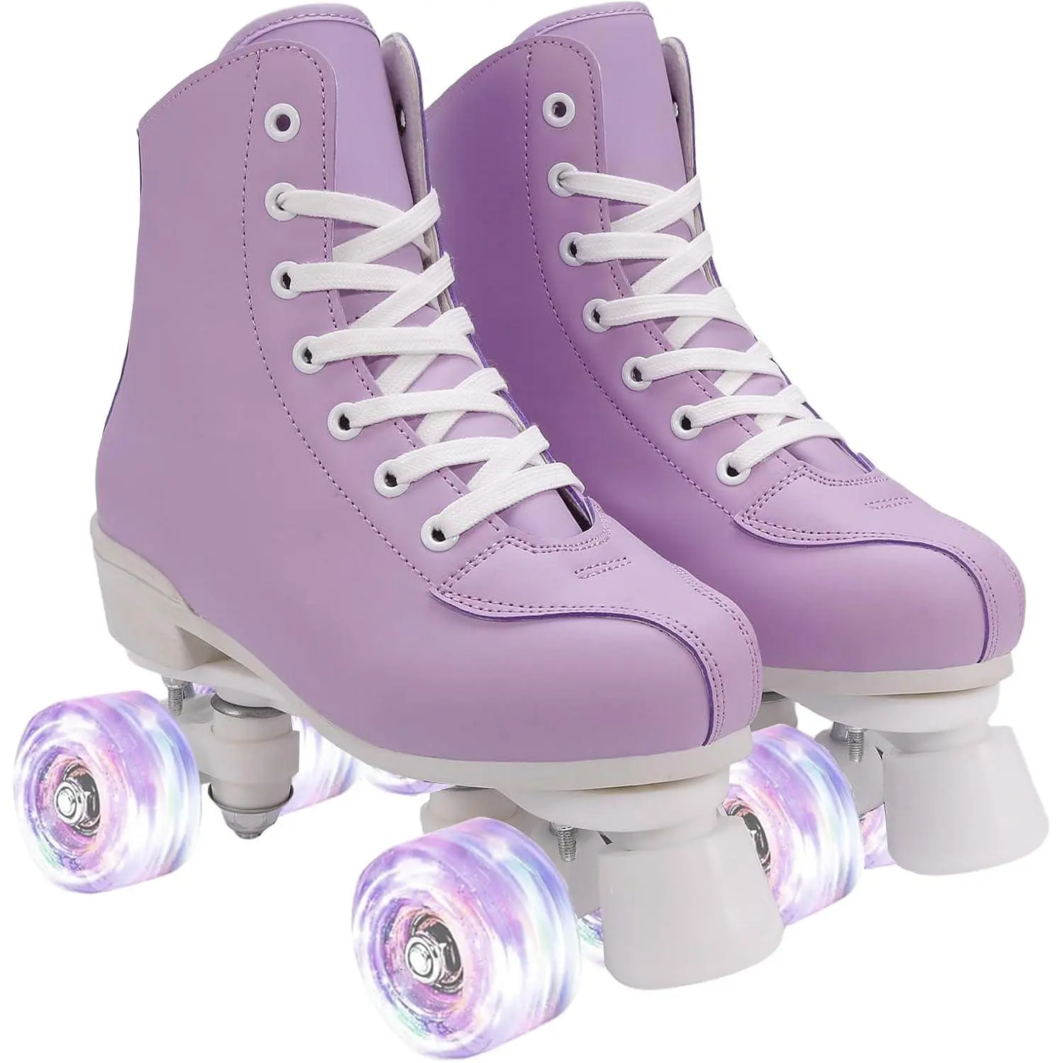 Women's High-top Roller Skates - PU Leather Indoor/Outdoor Four-Wheel Skates