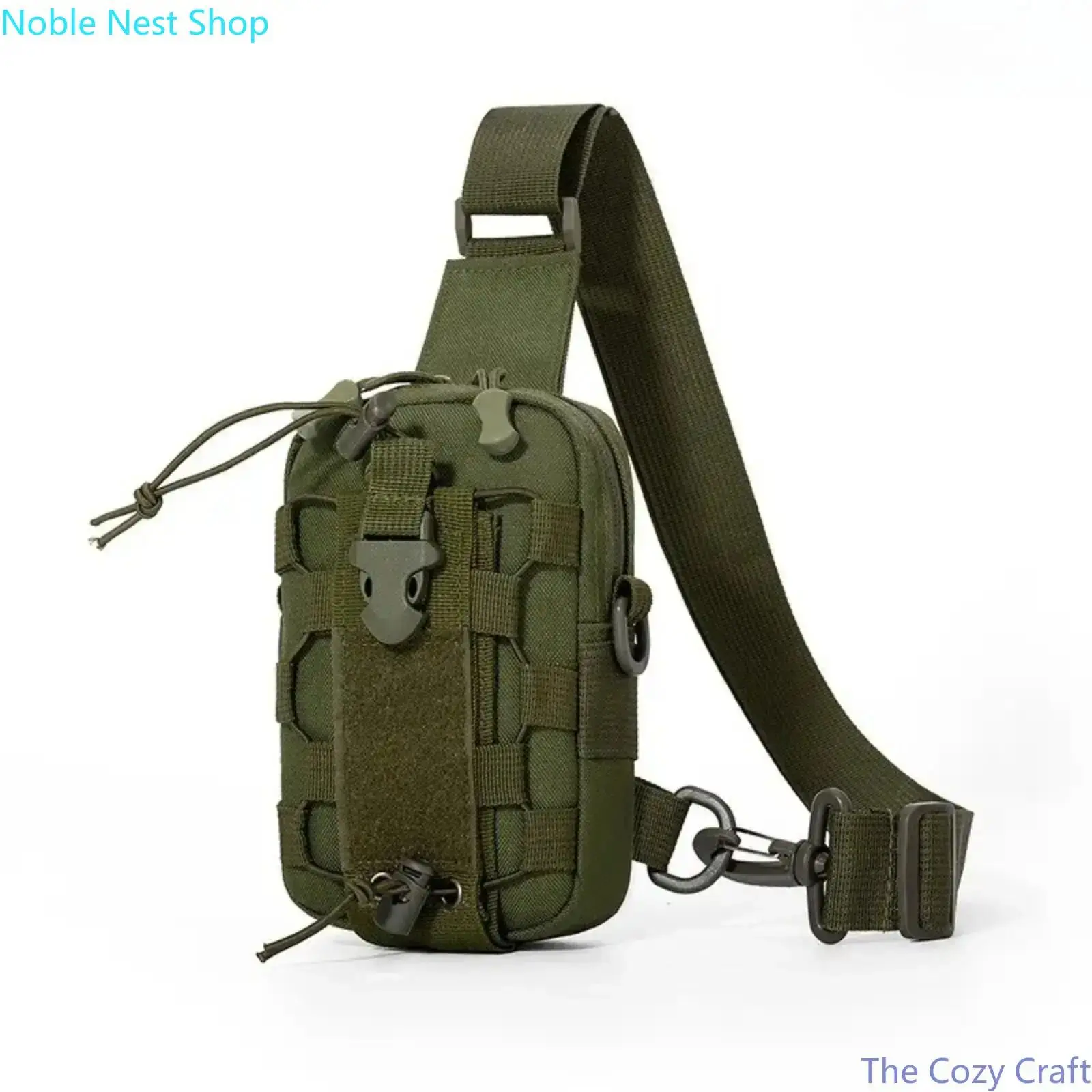 Unisex Tactical MOLLE Crossbody Chest Bag with Multi-Pockets and Water Bottle Holder for Outdoor and EDC Accessories, Tactical Accessories