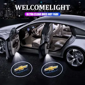 2pcs Car Door LED Lights Welcome Lamp, Wireless Laser HD Projector, Compatible with Chevrolet Cruze, Lacetti, Sonic, Spark, Sail, Aveo, T250, Orlando