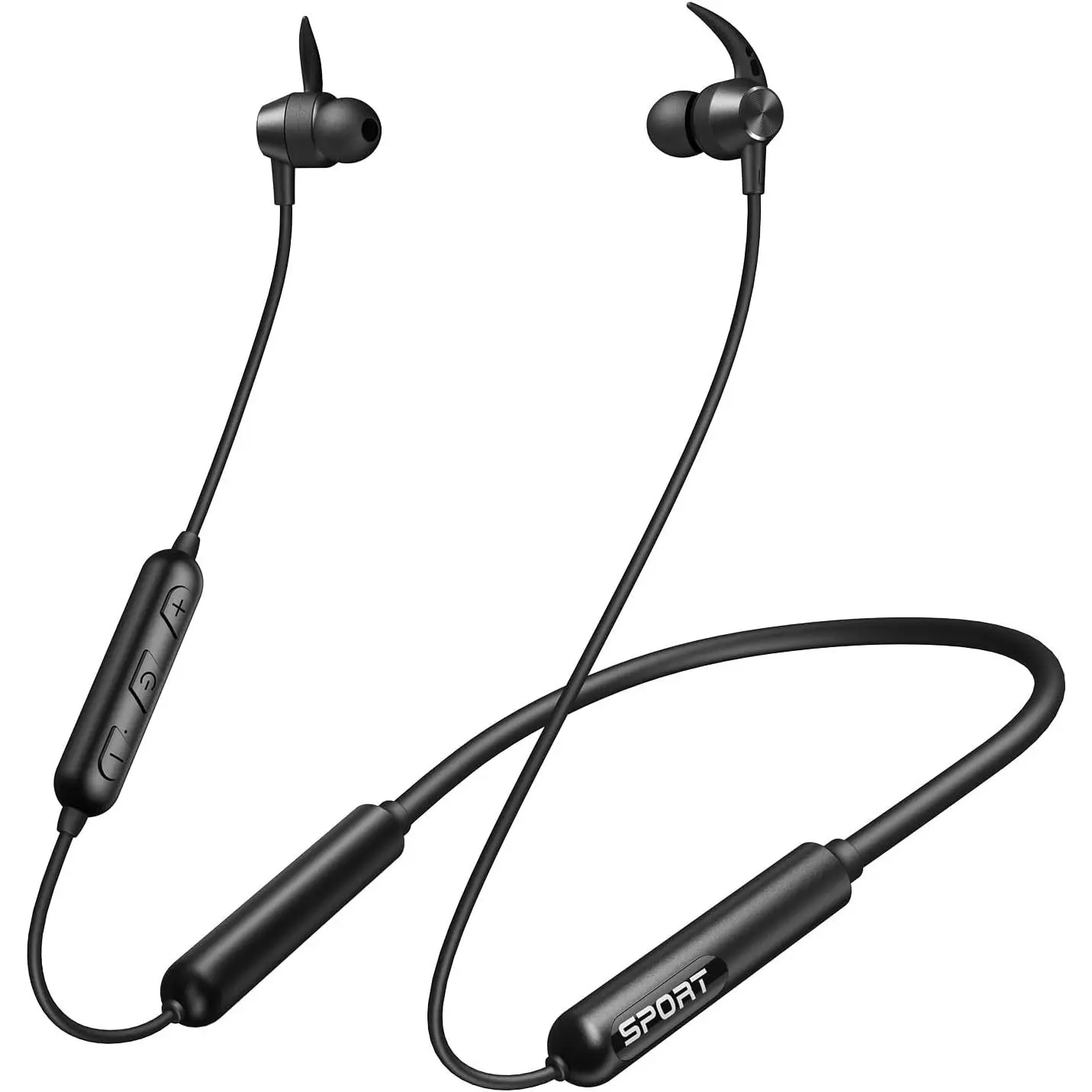 Neckband Bluetooth Headphones, Bluetooth 5.3 Headphones 80Hrs Extra Long Playtime Stereo Bass in-Ear Headsets with Mic, IPX6 Waterproof Earphones, Neckband Earbuds for Sport, Business, Black