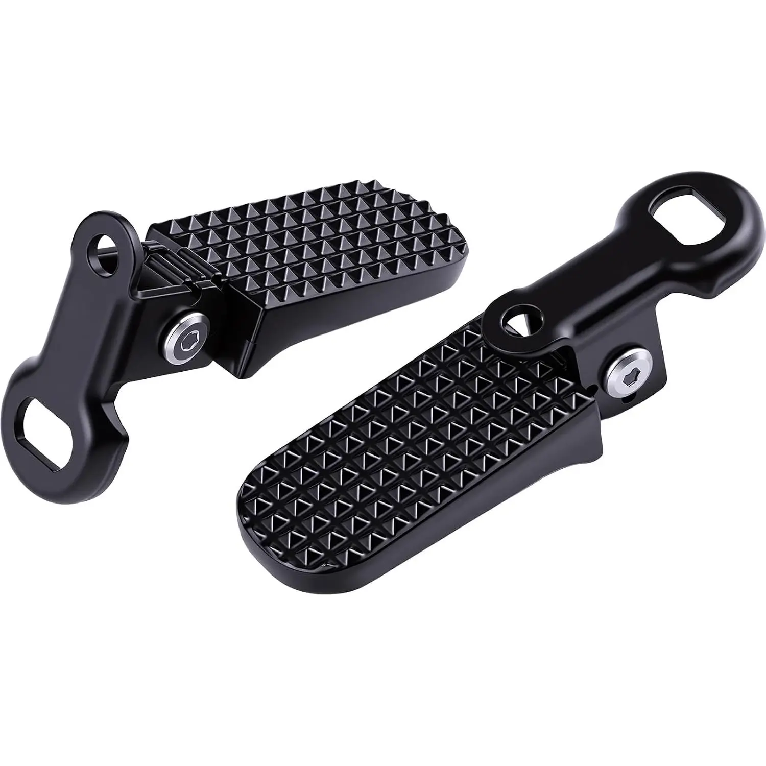 1 Pair Foldable Textured Grip Aluminum Ebike Footrests - Foldable Pegs, Dual Mount Rear Pedals, 8mm Bolt & Rear Axle Compatible, Fits Mini Bikes & Electric Bikes, Mini Bike