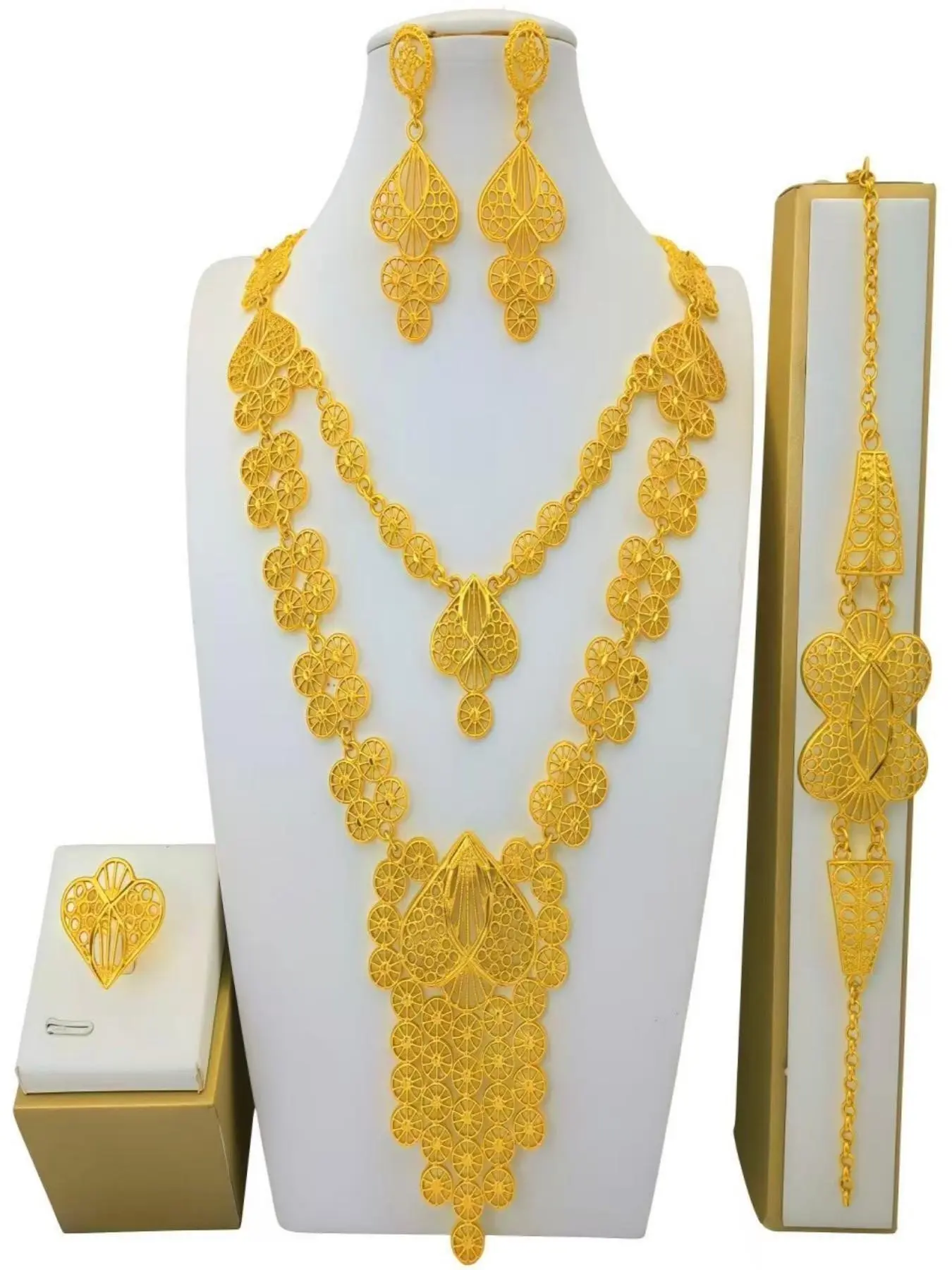 Middle East Dubai Bestselling Necklace Set, Valentine's Day Gift for Her, Luxurious Bride Wedding Gift, Elegant Print Jewelry