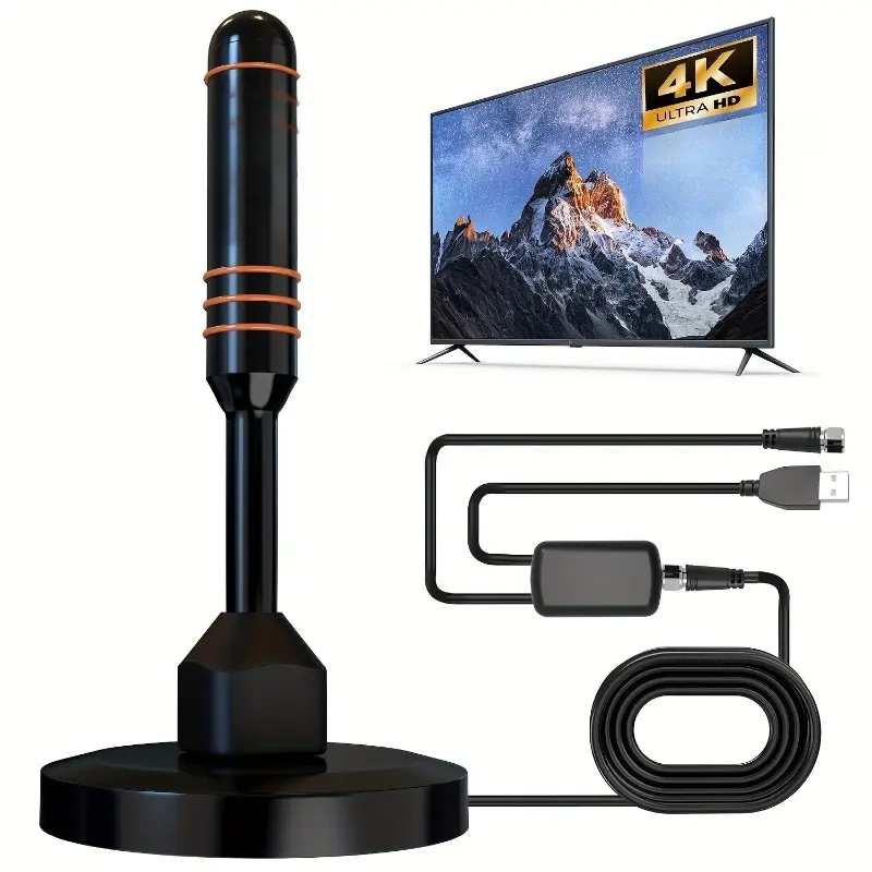 2026 TV Antenna Indoor Antenna for Smart TV Long Range Reception HD Digital Antenna Outdoor with Amplifier Signal Booster for Local Channels Supports 4K 1080P, Both UHF And VHF