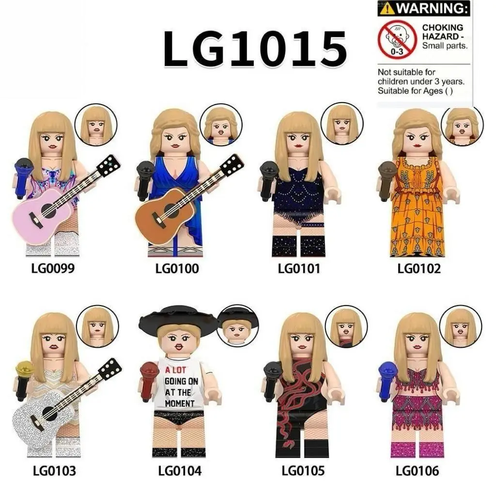 Lg1015 Female Singer Building Blocks Toy, Building Block Figures, Assemble Doll Figure for Kids, Educational Playset for Children, Fun Creative Gift Idea