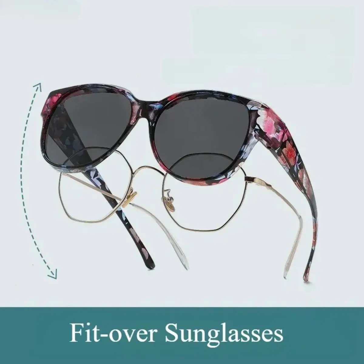 Women's Polarized Fit Over Sunglasses, UV Protection Wrap Around Glasses with HD Anti Glare Lenses, Fits Over Prescription Eyewear for Driving and Outdoor Sports