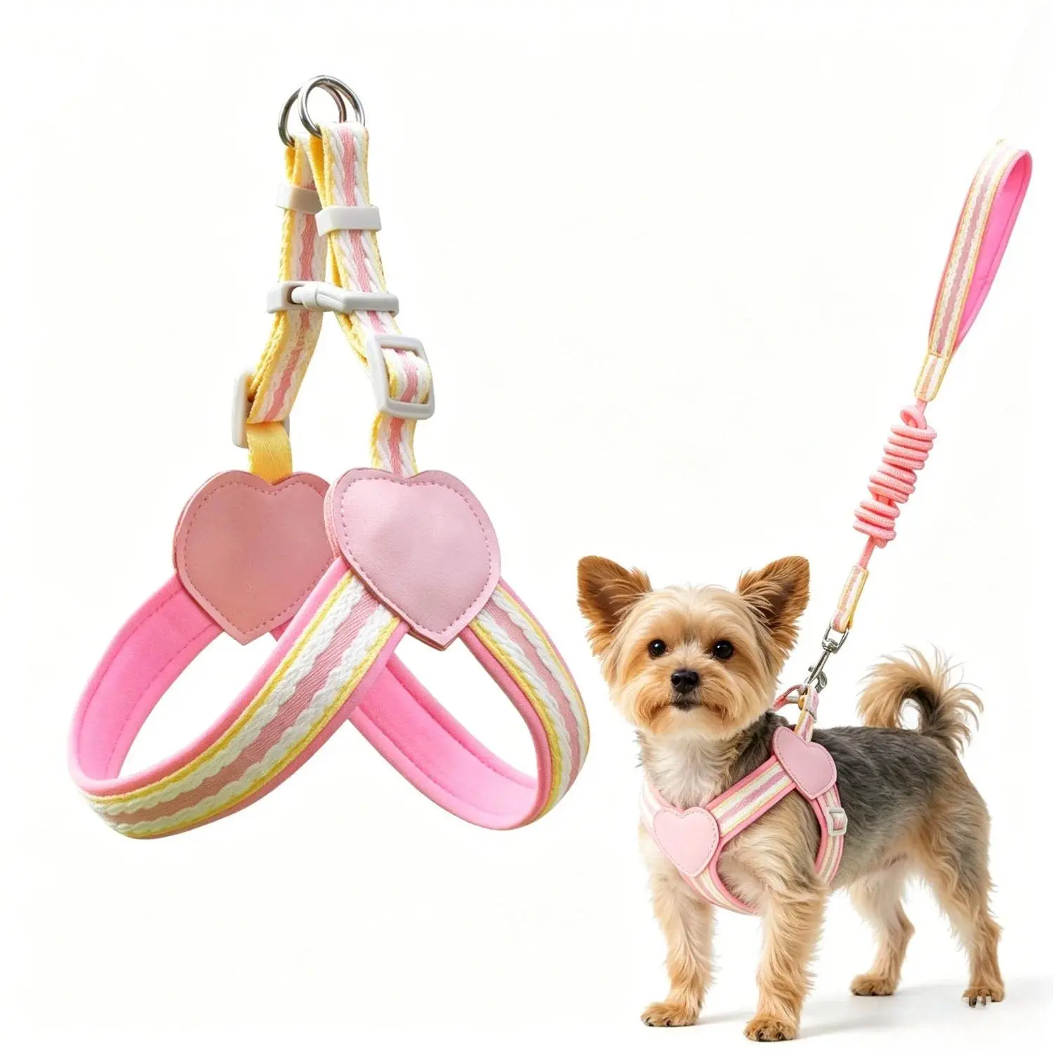 No Pull Y-Shaped Dog Harness & Leash Set for Small-Medium Dogs, Anti-Twist Strap, Skin-Friendly Waterproof Fabric, Lightweight Chest Strap for Outdoor Use (Shiba Inu, Corgi)