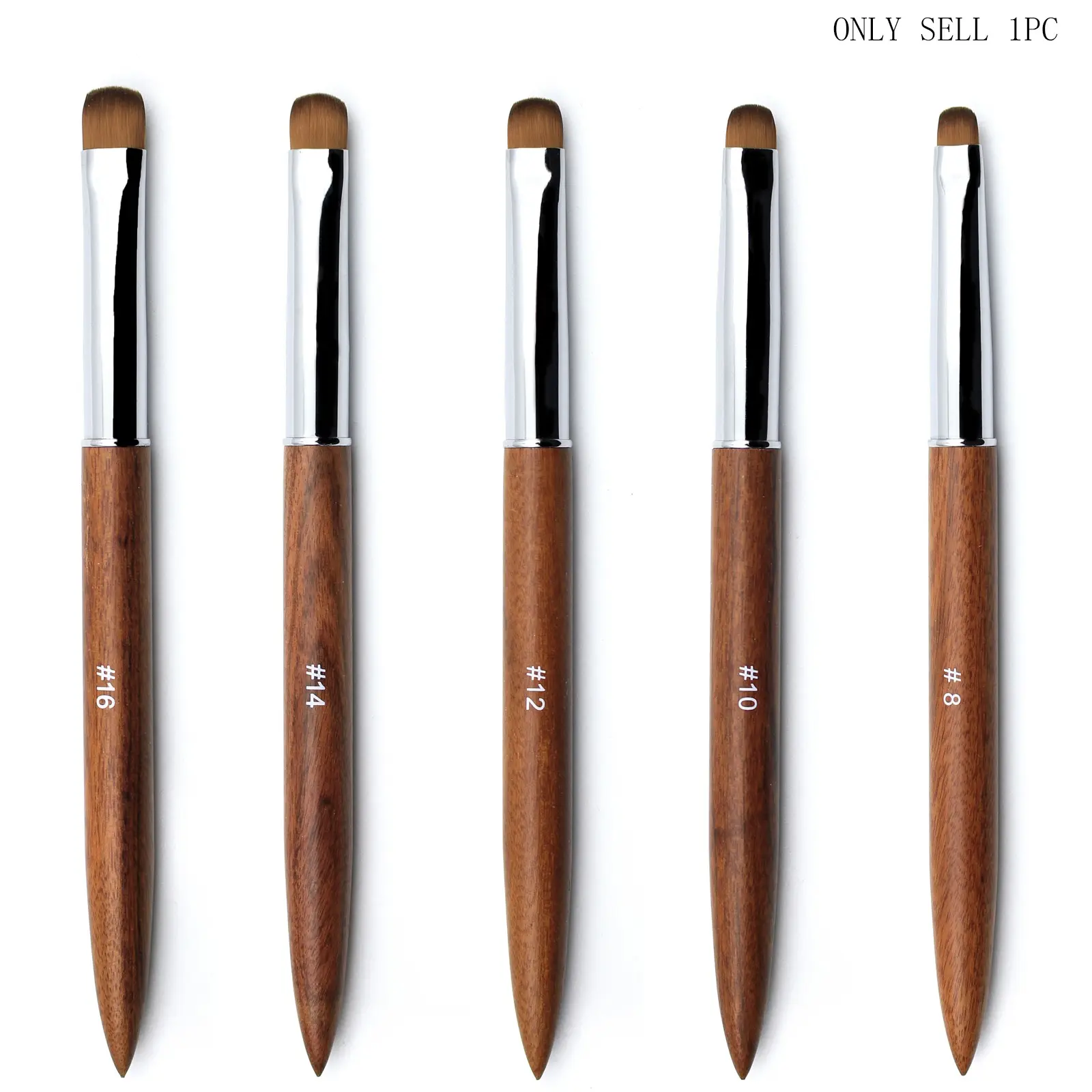 Premium Kolinsky French Nail Brush, Wooden Sandalwood Handle, Acrylic Drawing, Rhinestone Gel Painting, Manicure Tool, Nail Art Brushes, Nail Tools, Sizes 8-16