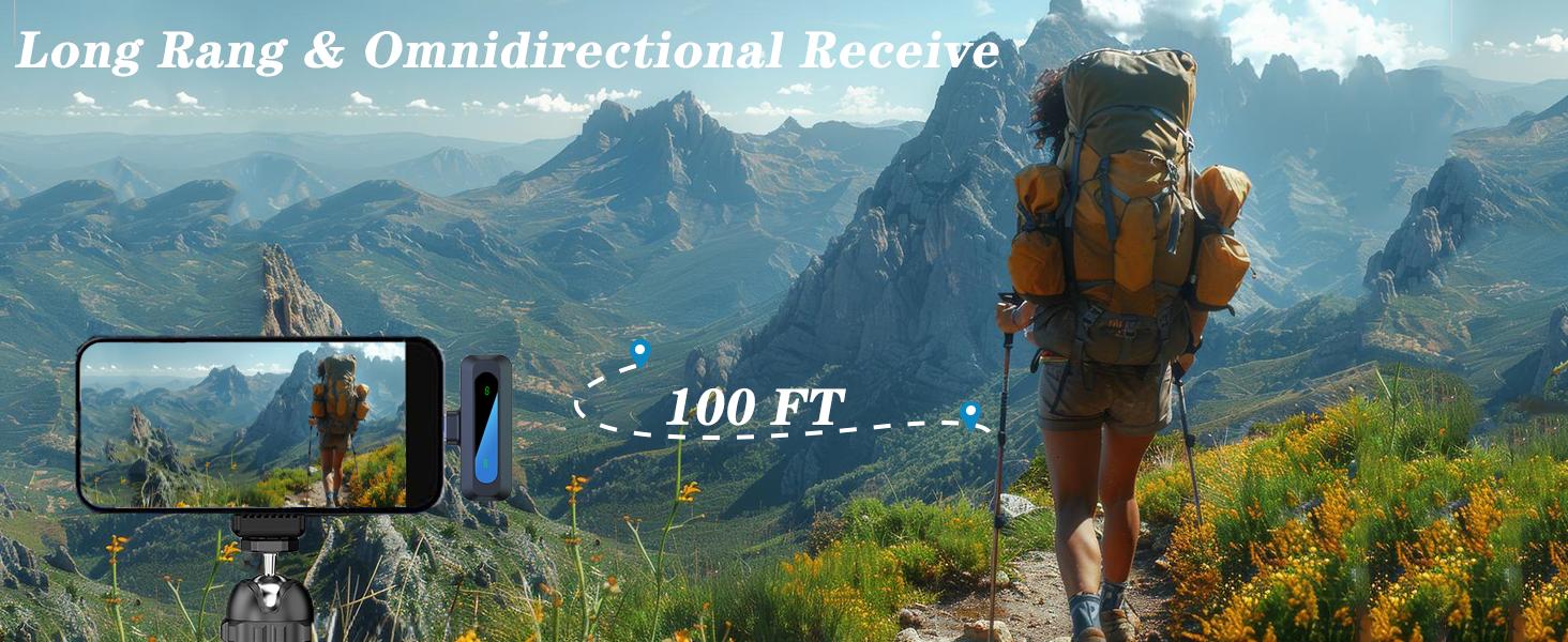 Wireless Lavalier Microphone for iPhone Android Plug-Play,2 Pack Mini Microphone Professional Noise Reduction Recording Clip Mic for Creator Interview YouTube Interview Vlog Creator