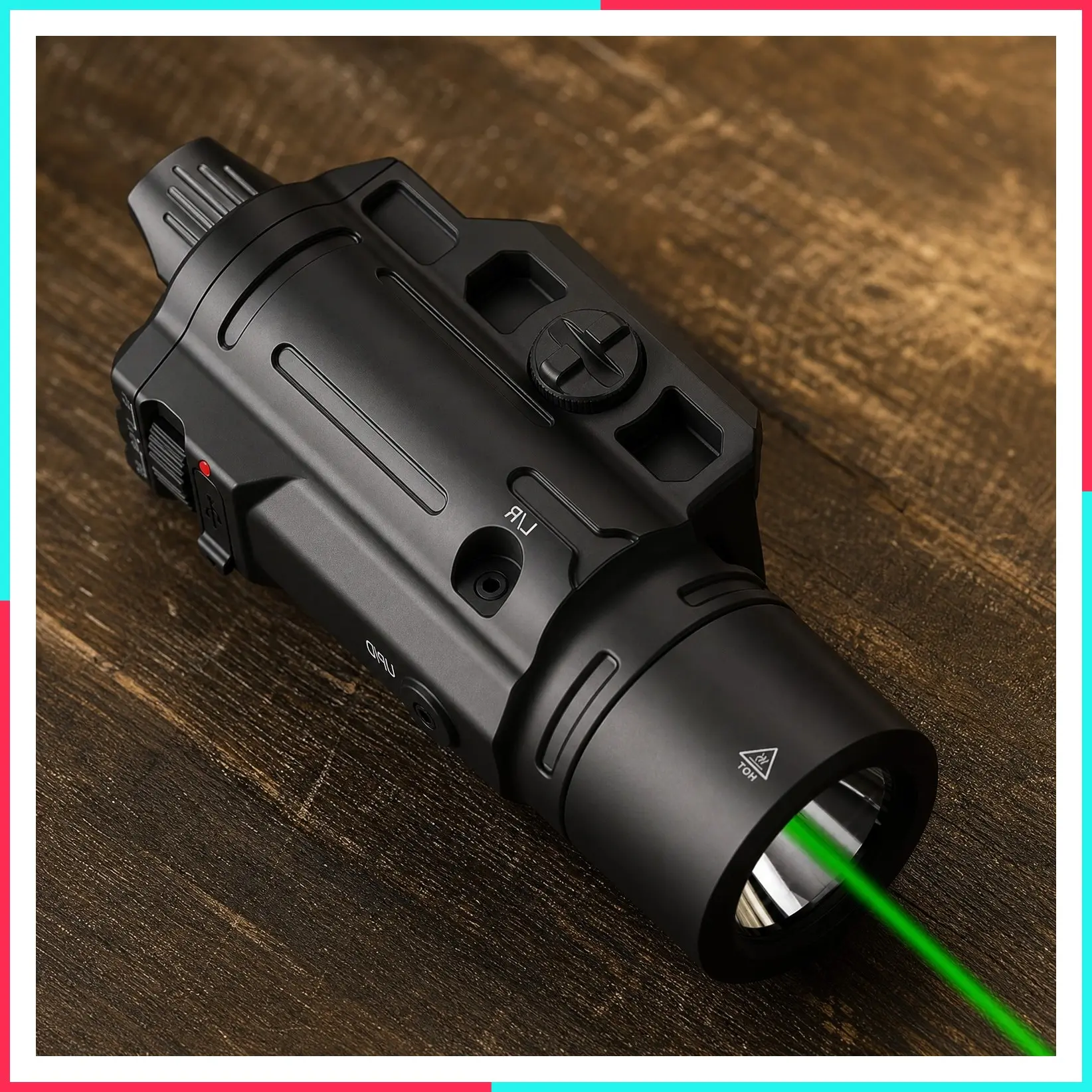 1500 Lumen Adjustable Rail-Mounted Pistol Light with Green Laser Combo