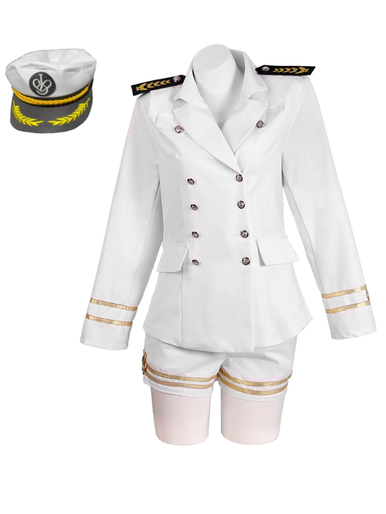 Navy Captain Uniform Set, High-End Suit Fabric, Ideal for Singing, Dancing, Vacations, Parties, Women's Fashion, Costumes