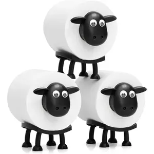 3Pcs Interesting Sheep Tissue Holder, Household Necessities in 2026, 3D Printed Toilet Roll Holder kitchen towel holder