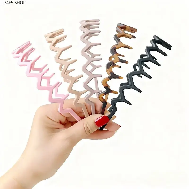 Frosted Color Non-Slip Serrated Resin Headband, Simple Face Wash Hair Accessory for Taming Bangs & Flyaways