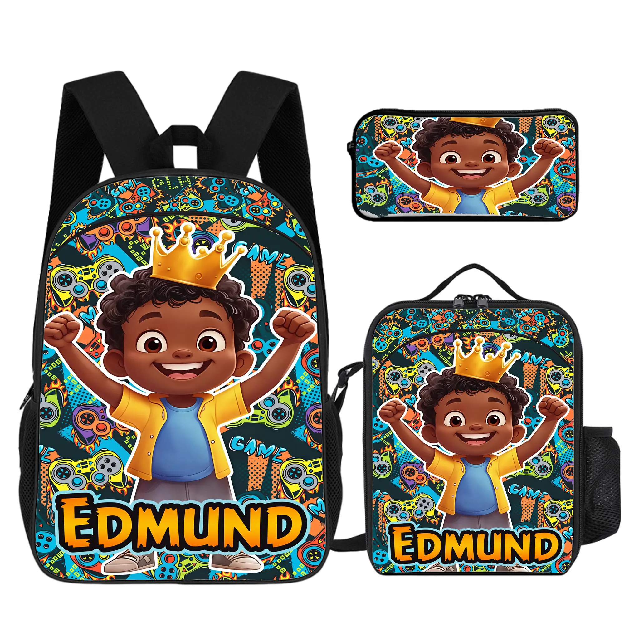 Black Afro Boy 3Pcs Backpack Set, Custom Name Personalized Backpack For Boys. Spacious Lightweight Daily School Bag, Ideal Back To School Surprise Gift For Kids.   # TikTokMadeMeBuyIt # AfroBoyBackpack # CustomNameBackpack # BoysSchoolGift