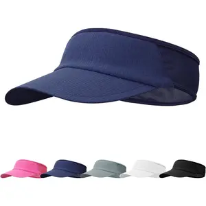 Sport Sun Visor Hat for Women Men - Lightweight Stretchy Polyester Spandex Quick Dry Sweatband Wrinkle Resistant