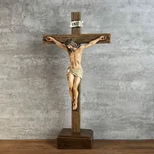 Cross Decoration Jesus Christian Cross Home Decor, Religious Decorations, Wall Art Sculpture, Religious Gift, Renaissance Handmade Statue