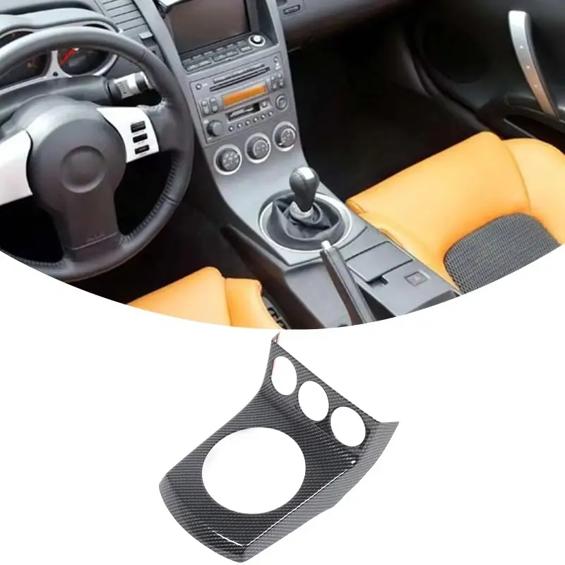For 2003-2006 Nissan 350Z AT MT Center Console Gear Shift Panel Frame Sticker Cover Decals ABS Car Interior Accessories Automotive Decoration