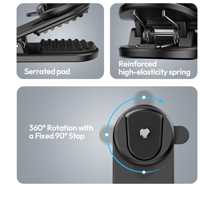 ULANZI CK02 Cka Quick Release Camera Backpack Mount Clip,CK01 Magnetic Mount Stand for DJI Osmo Pocket 4/3 Accessories, with Standard 1/4" Thread for Action Cameras Pocket 3 Expansion Adapter