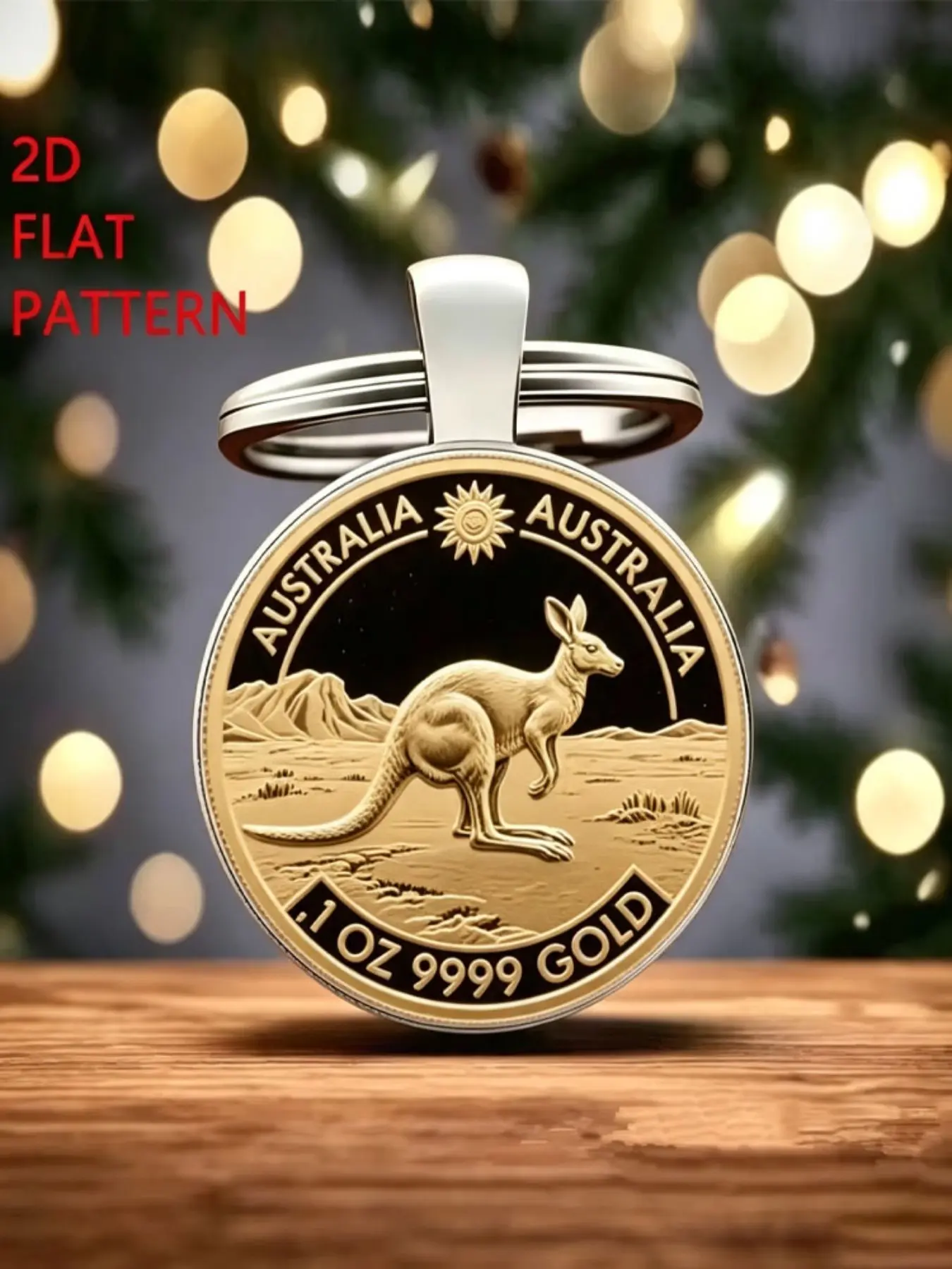Australian Kangaroo Keychain, Zinc Alloy Metal, Cartoon Pattern, Durable, Fashion Gift for All Seasons, Perfect for Holidays and Anniversaries