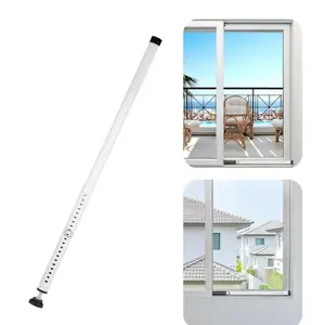 AceMining Sliding Door Security Bar,Heavy Duty Sliding Patio Door Lock Bar, 20-50inch Adjustable Multi-use Window Security Bars, Sliding Door Stopper,White,1Pack