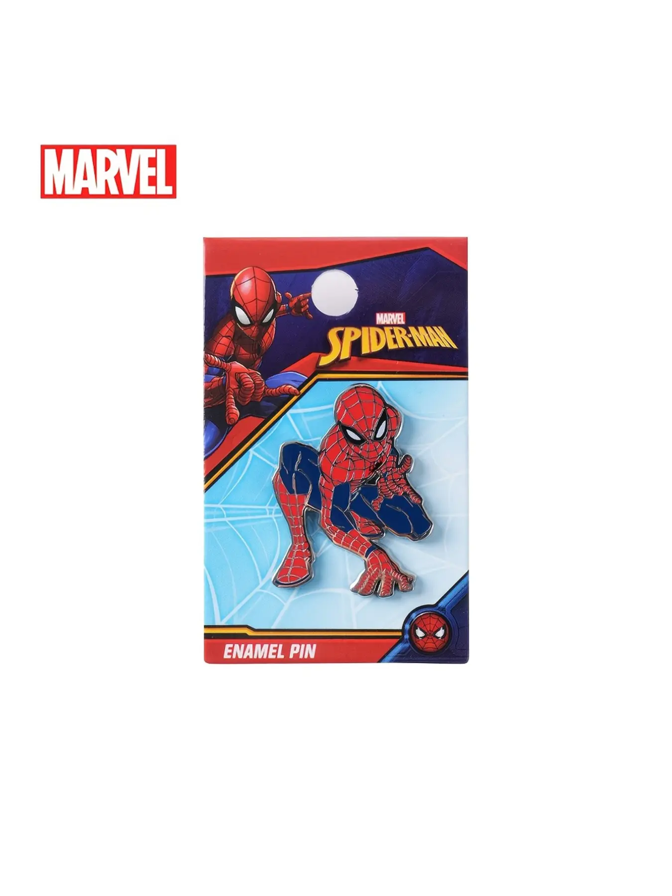 Marvel Official Spider-Man Enamel Pin, Vintage Classic & Superhero Brooch, Halloween Gift for Fans, Kids Backpack Decor