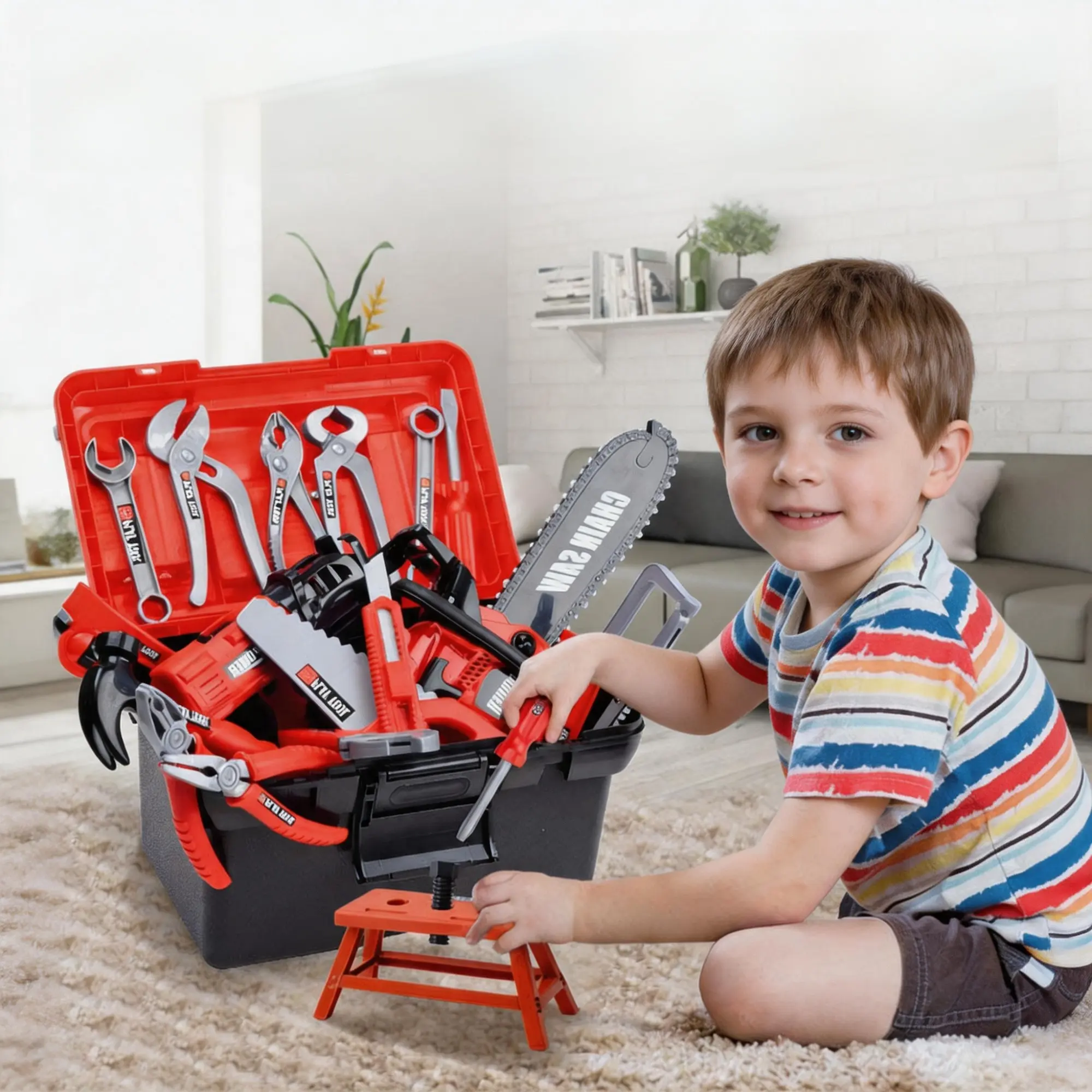 🔥Kids Pretend Repair Tool Set!✨ Available in 39pcs / 55pcs / 56pcs, Comes with Storage Box, Reversible Rotating Electric Drill, Disassembly Pretend Play Toolbox Toy for Boys & Girls.#KidsToolSet #PretendPlay #RolePlayToy #ToddlerToy #ConstructionToy #Eng